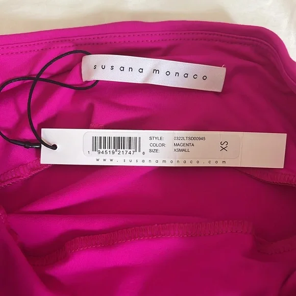 Gorgeous magenta strapless Susana Monaco dress XS - Picture 4 of 7